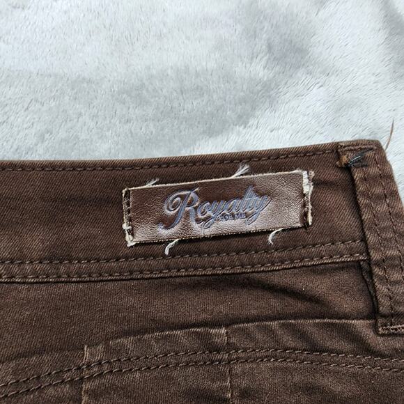 Royalty For Me Wannabettabutt Jeans Womens 30 Brown Mid Rise Skinny Stretch - Picture 7 of 16